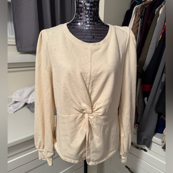 Pilcro Cream Twist-Front Sweatshirt - Picture 15 of 16
